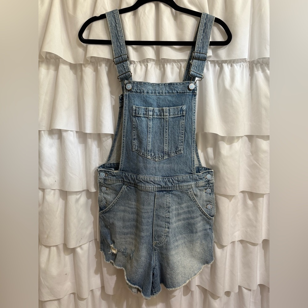 Pilcro by Anthropologie Light Blue Denim Short Overalls